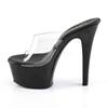 Pleaser - ASPIRE601 Pantoletten mit Absatz - Pole dance schuhe - Schwarz/Transparent Product image